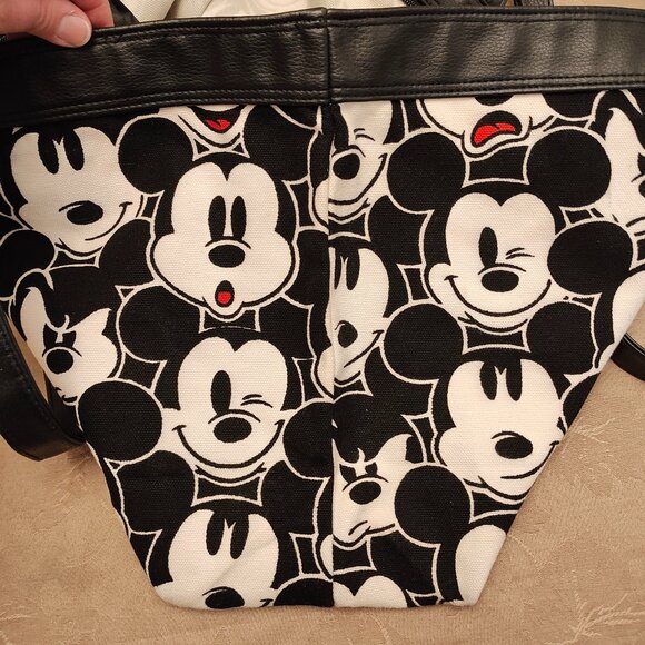 Disney Black and White Mickey Mouse Canvas Tote Bag, Used - Picture 5 of 14